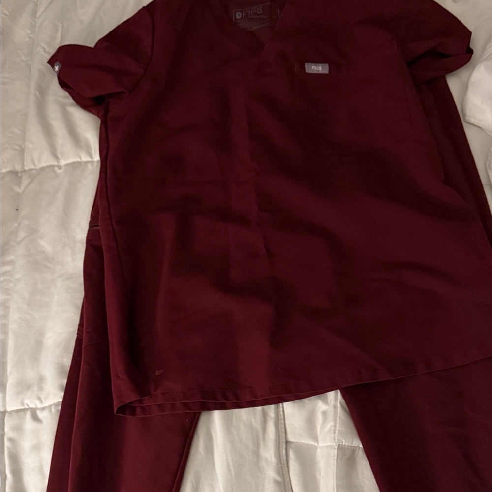 Figs Burgundy Scrub Set